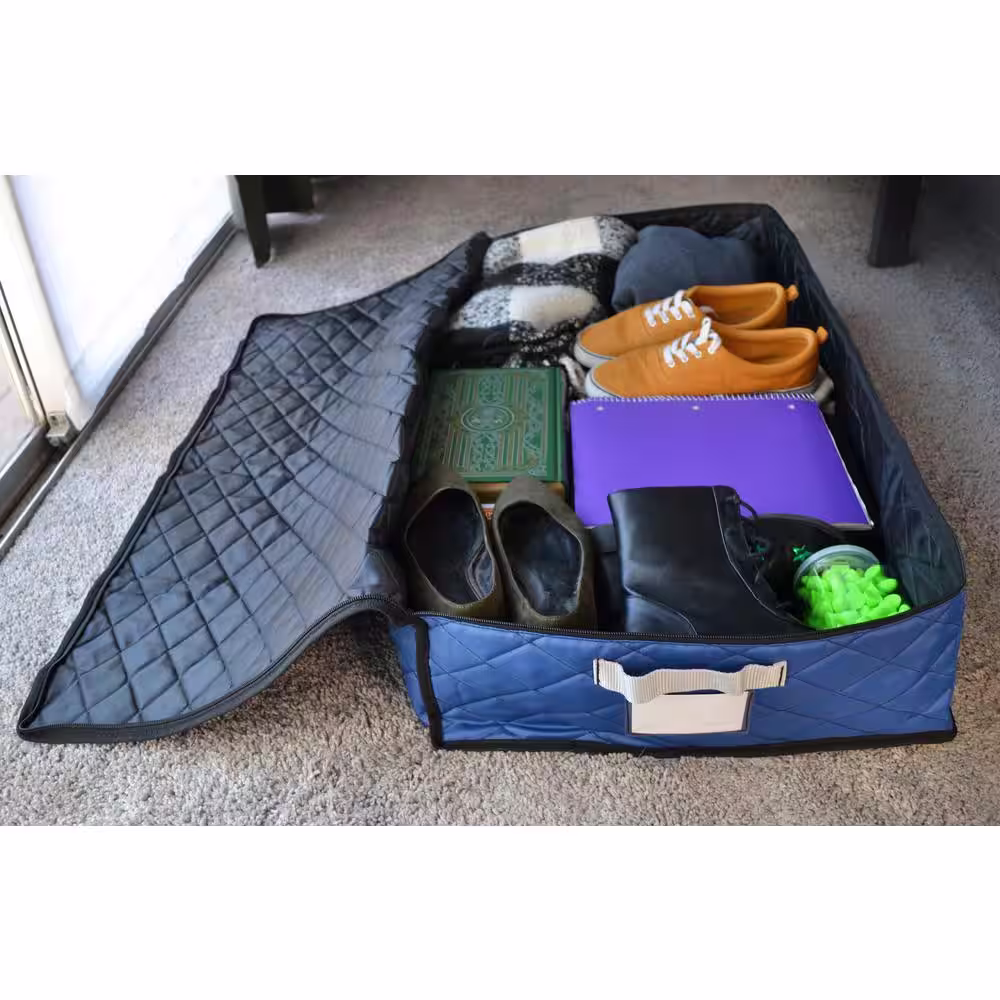 None 9-Qt. Quilted Under the Bed Storage in Blue - Large