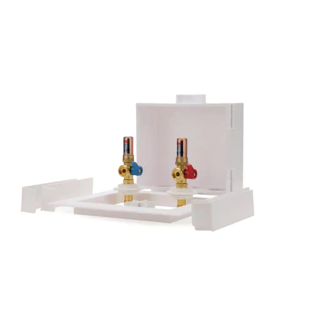 Oatey Quadtro 2 in. Copper Sweat Connection Washing Machine Outlet Box with Water Hammer Arresters