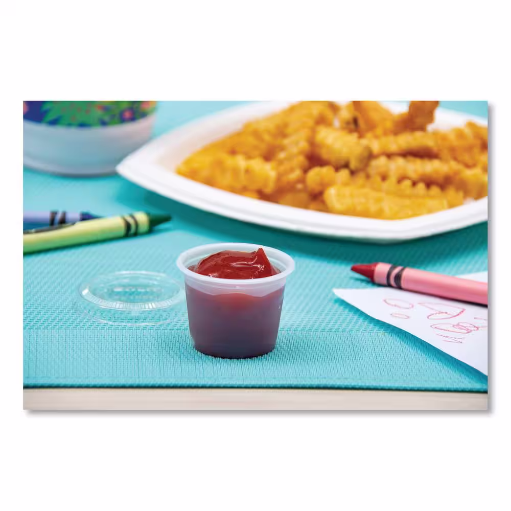 Dart Translucent 1 oz. Disposable Polystyrene Plastic Cups (2500 Per Case)