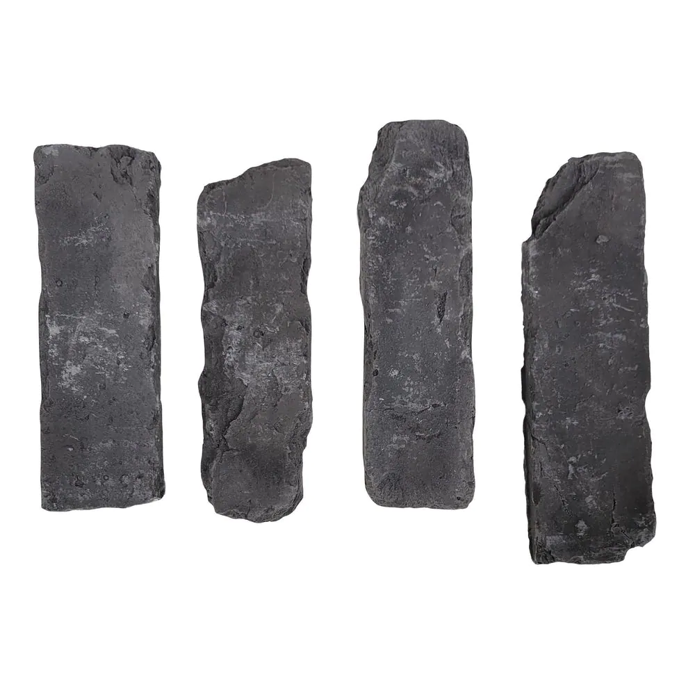 Koni Brick Old Chicago Charcoal 8.20 in. x 2.50 in. Thin Brick 10.76 sq. ft. Flats Manufactured Stone Siding