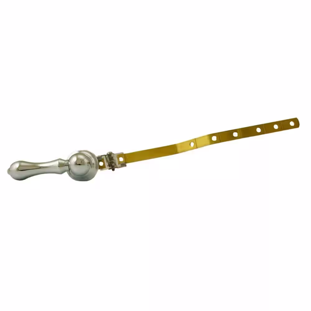 JONES STEPHENS Universal Toilet Tank Trip Lever for Front or Side Mount with 8 in. Adj. Brass Arm & Brass Handle in Chrome Plated