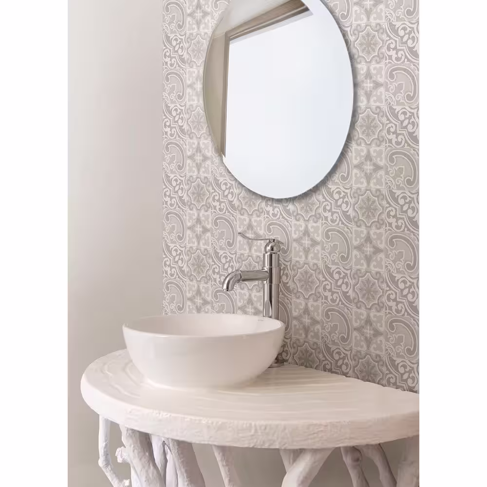WallPops Holly Cream Embossed Peel and Stick Backsplash Tile Wall Decal