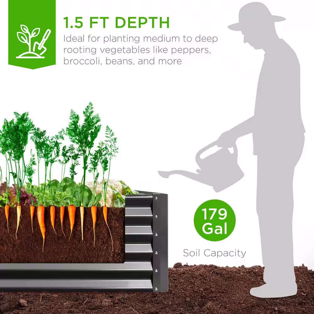 Best Choice Products 4 ft. x 4 ft. Metal Raised Garden Bed