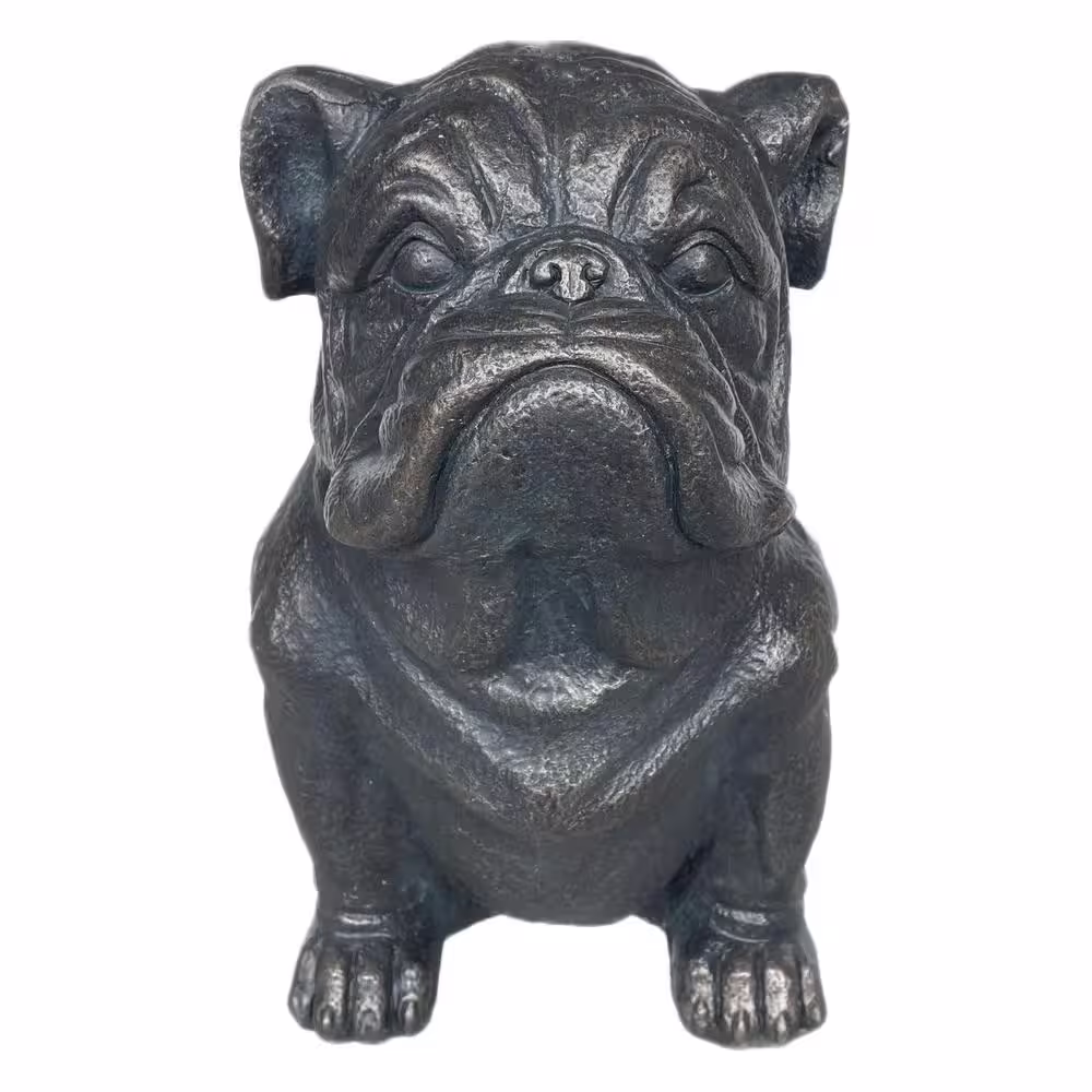 Galt International Sitting Bulldog Garden Resin Statue 16 in. Iron-look
