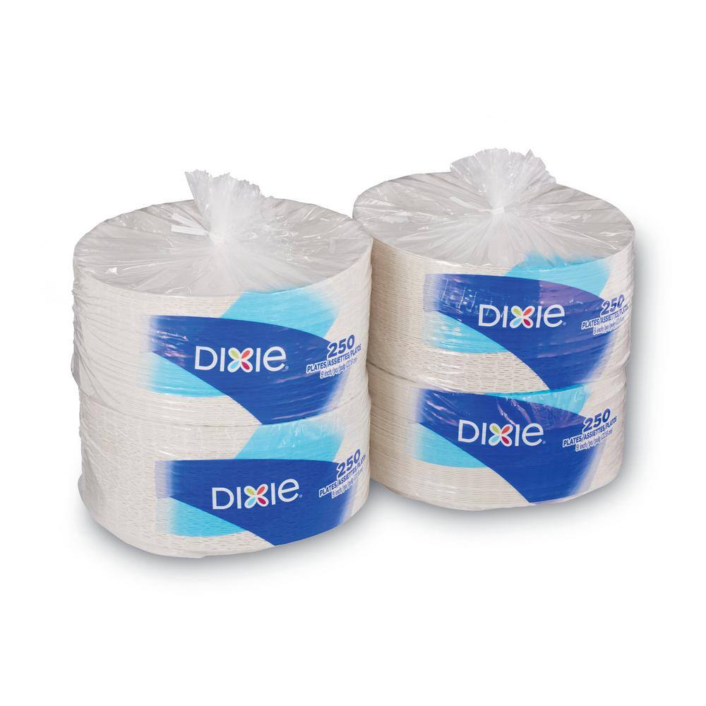 DIXIE 9 in. White Disposable Paper Plates (1000 Per Case)