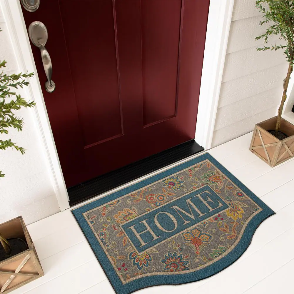 StyleWell Cozy Jacobean Slate Impressions 24 in. x 36 in. Door Mat