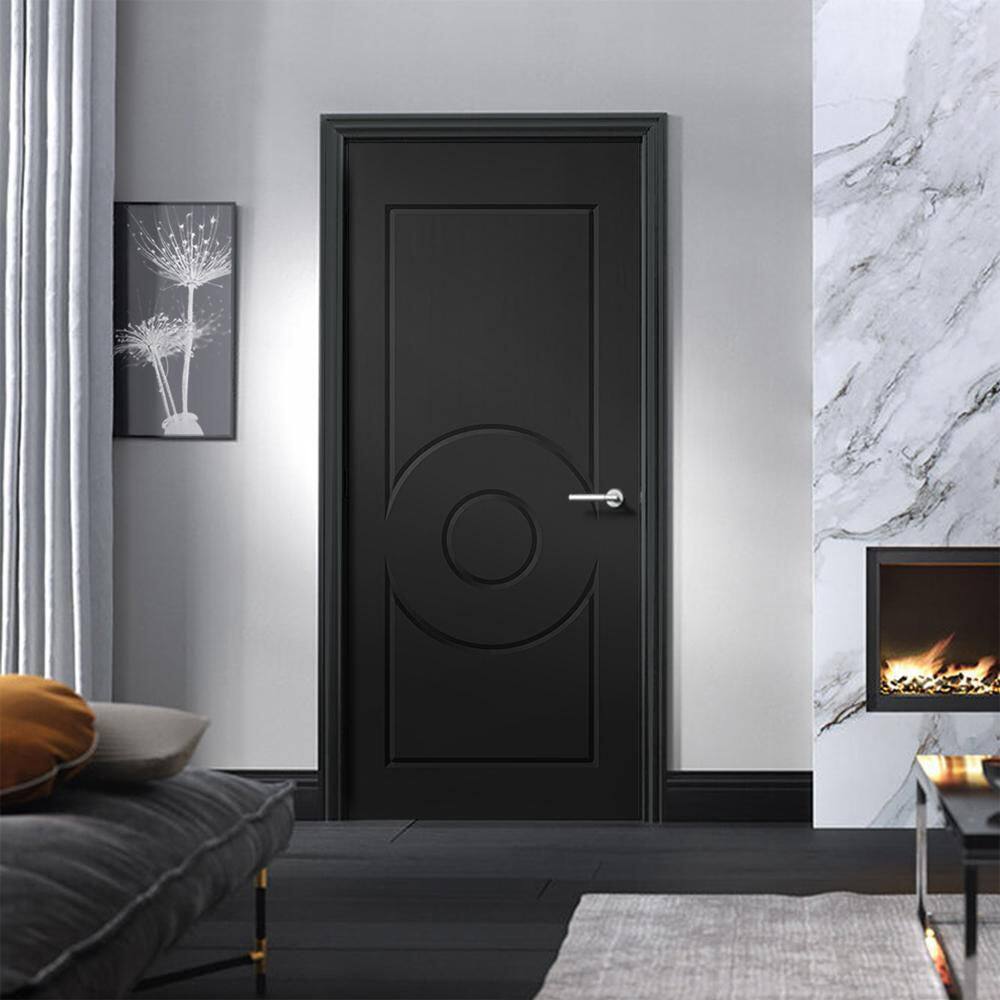 CALHOME 24 in. x 80 in. Hollow Core Black Stained Composite MDF Interior Door Slab