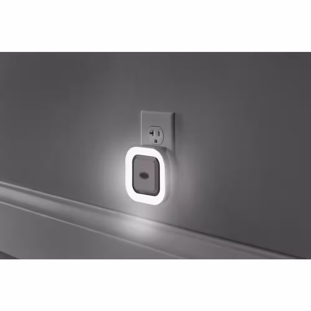 None 3.5 in. Plug-In Indoor Square LED Motion Sensor Automatic Dusk to Dawn White Night Light