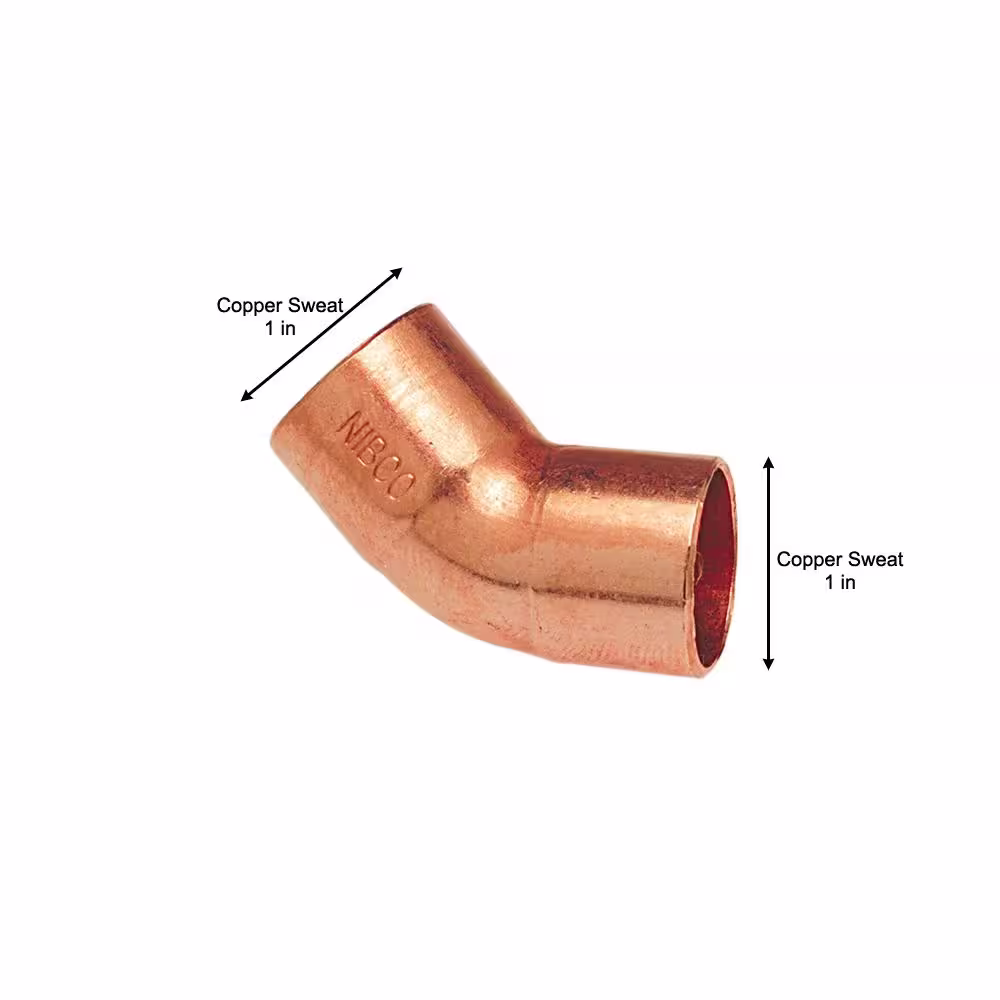Everbilt 1 in. Copper Pressure 45-Degree Cup x Cup Elbow Fitting