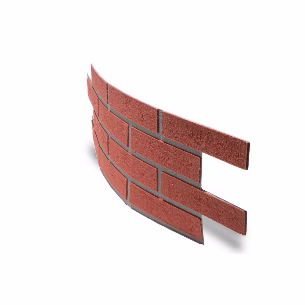 WALL!SUPPLY 0.2 in. x 9.84 in. x 26.18 in. UltraFlex Brick Peel and Stick Red Wall Paneling