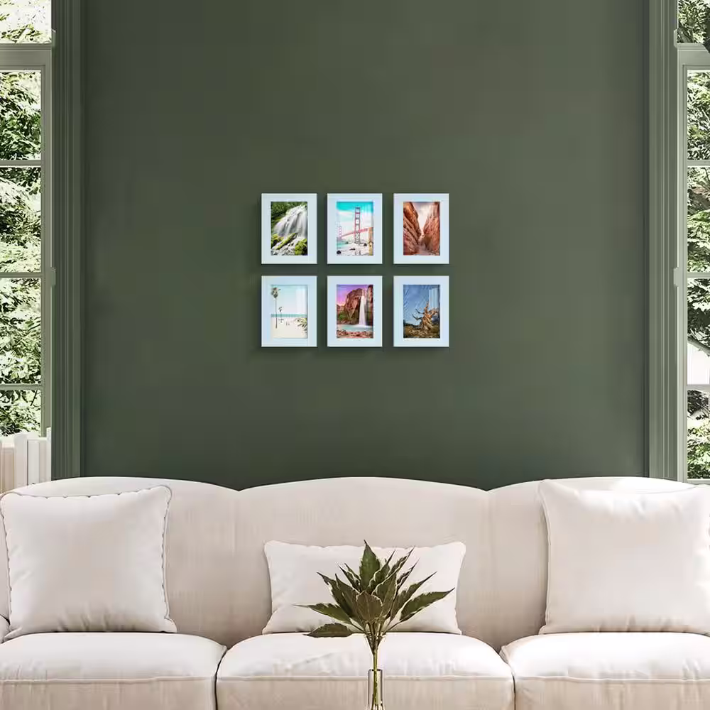None Textured 3.5 in. x 5 in. Blue Picture Frame (Set of 6)