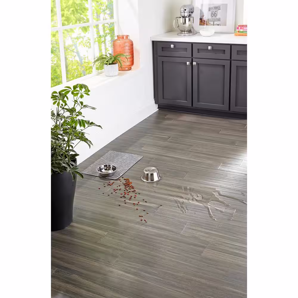 OptiWood Gunmetal 1/4 in. T x 5.1 in. W Hand Scraped Engineered Bamboo Flooring (11.6 sqft/case)