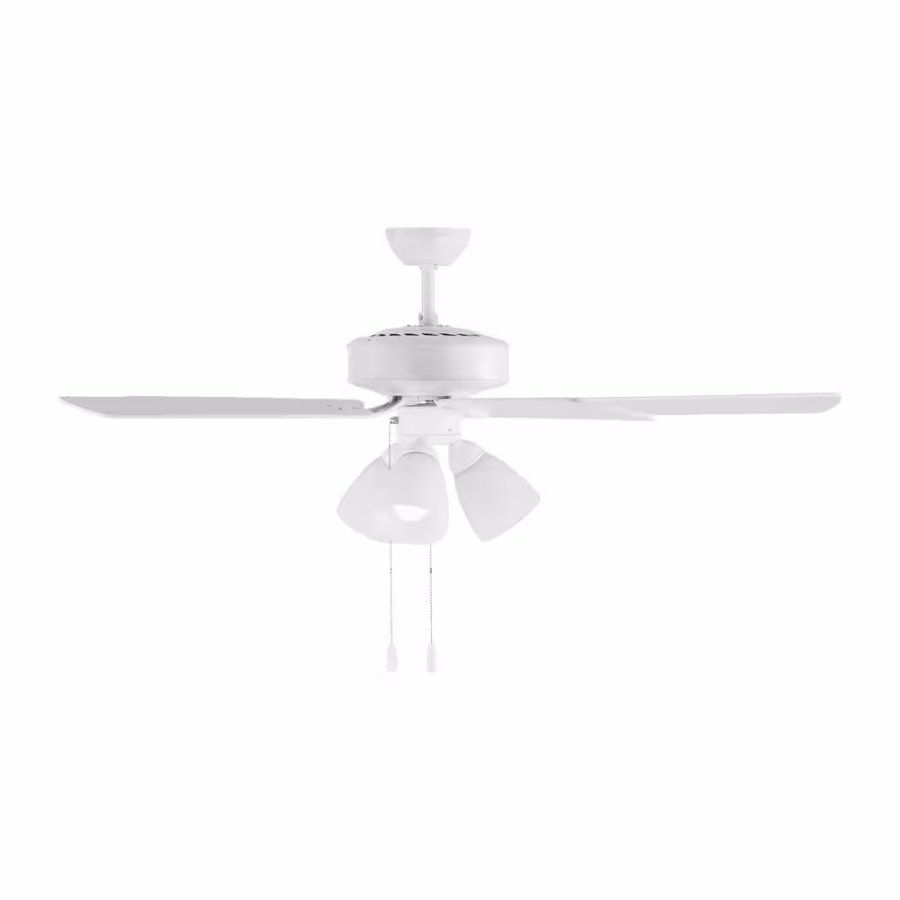 Generation Lighting Linden 52 in. Indoor/Outdoor Matte White Ceiling Fan with Light Kit