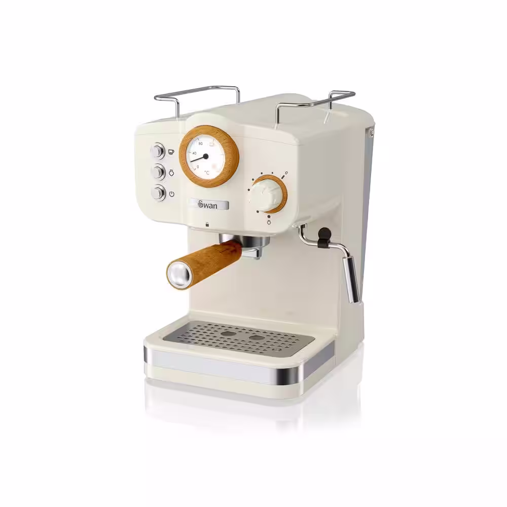Salton Nordic Pump 2- Cup White Espresso Machine
