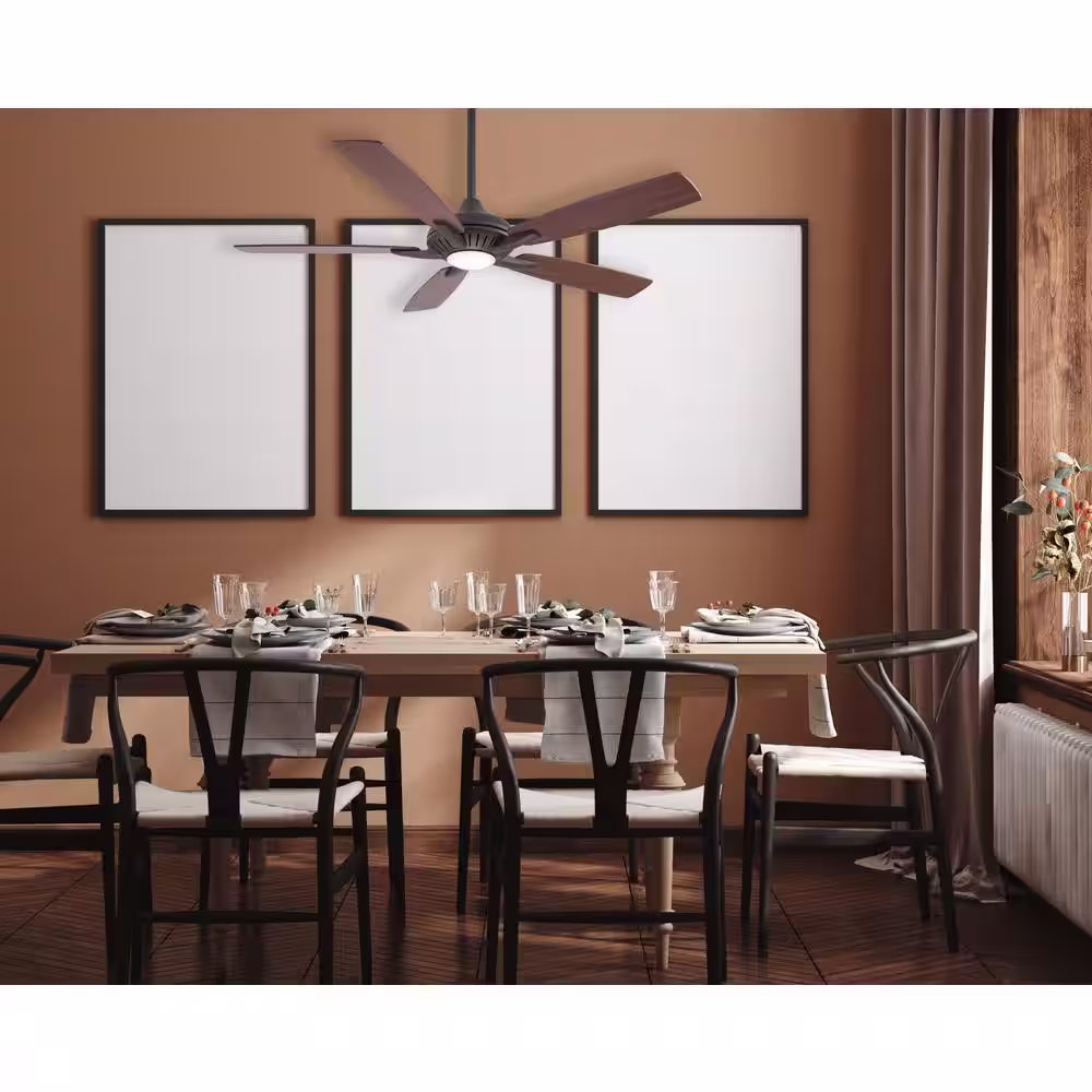 MINKA-AIRE Dyno 52 in. Integrated LED Indoor Oil Rubbed Bronze Ceiling Fan with Remote Control