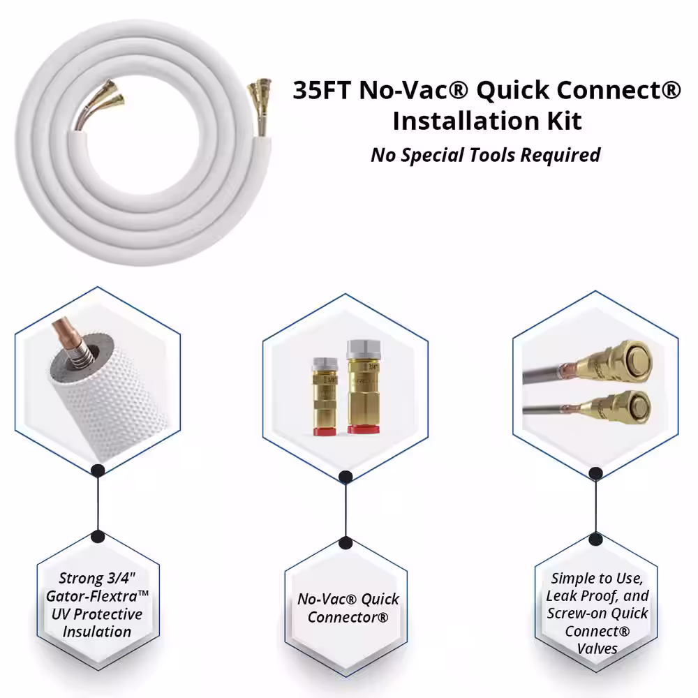 MRCOOL DIY Universal 5-Ton 54000 BTU 17 SEER Split System AC with 35 ft. NoVac Install Kit 208/230-V