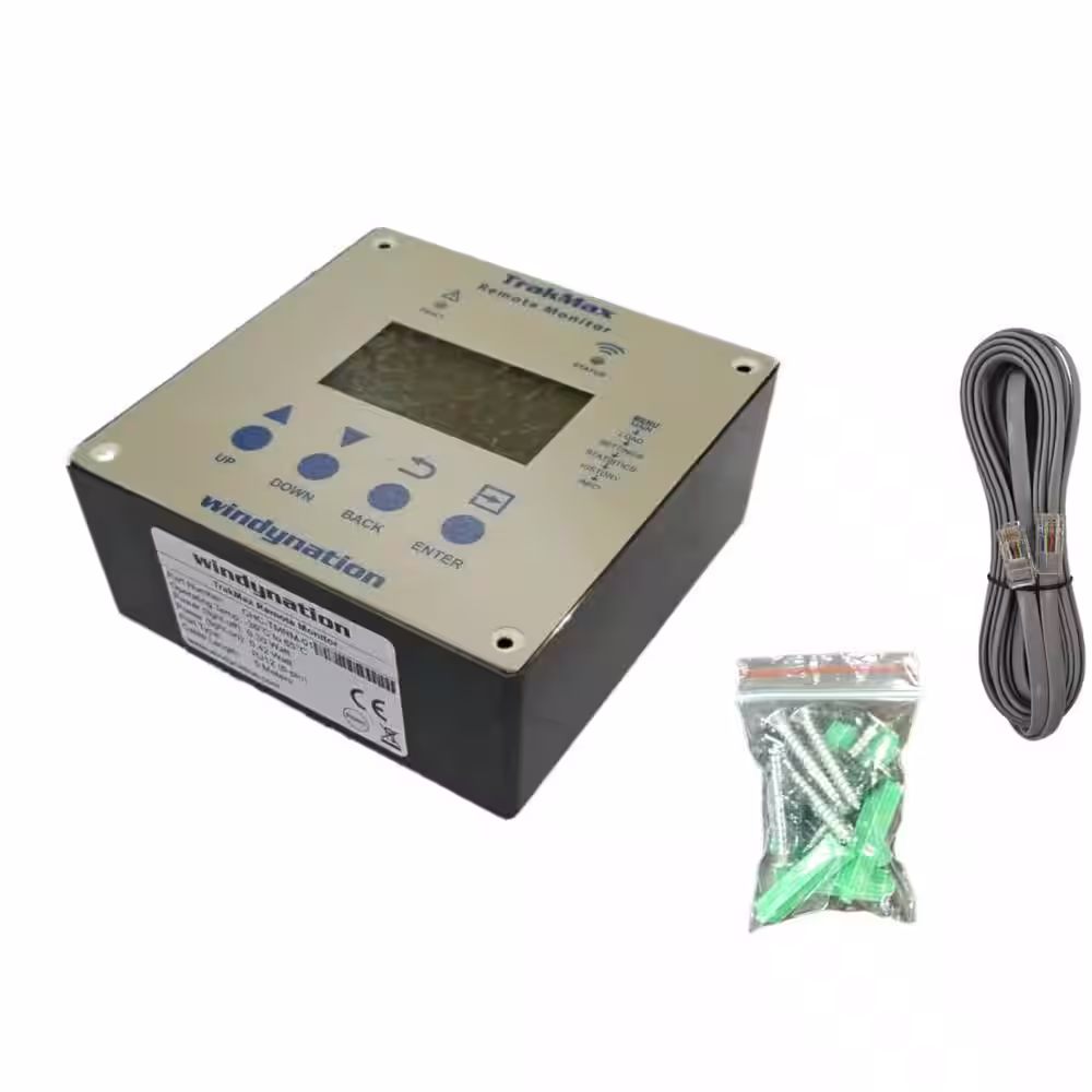WindyNation 40 Amp 12-Volt or 24-Volt TrakMax MPPT Solar Charge Controller Remote Meter for Controller