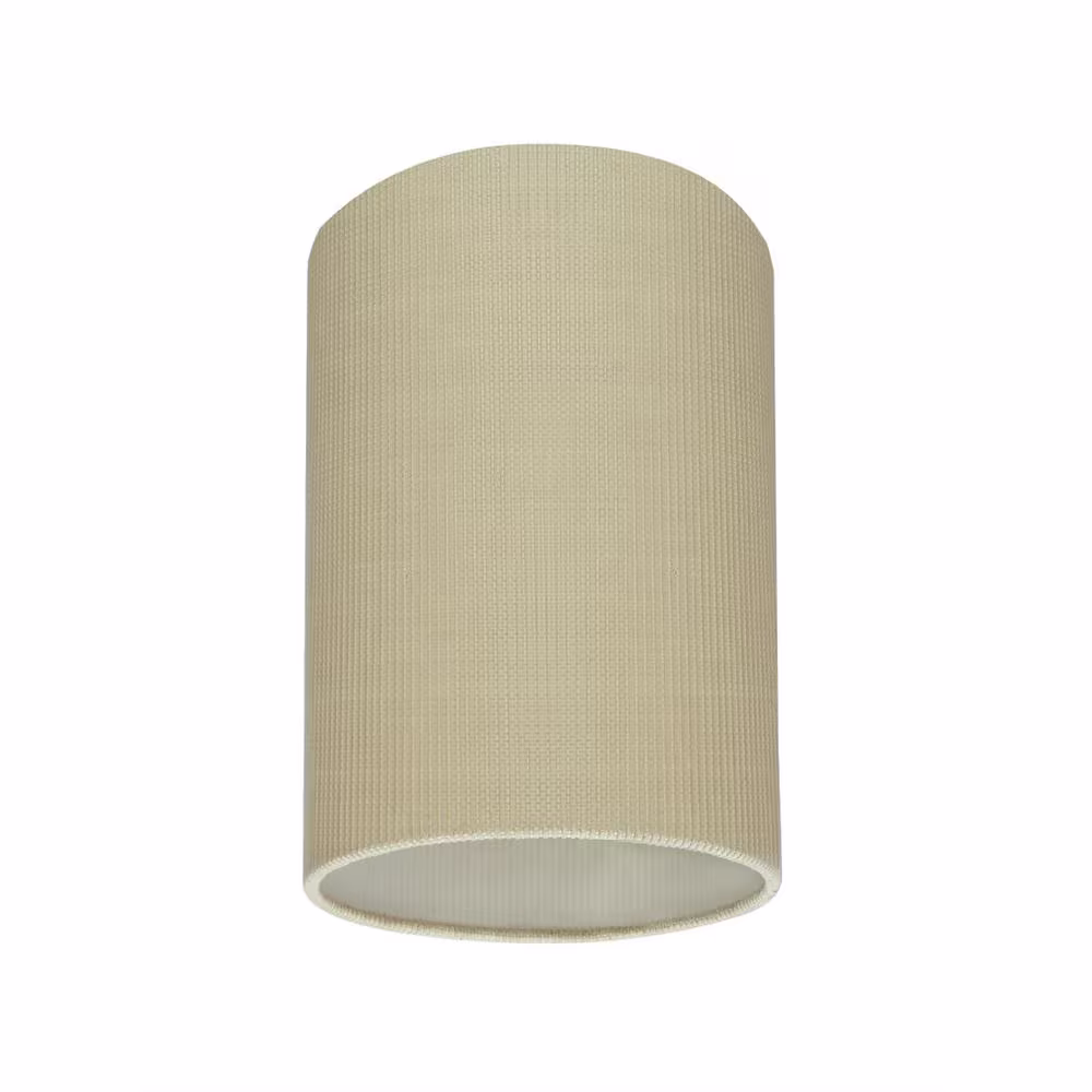 Aspen Creative Corporation 8 in. x 11 in. Yellowish Brown and Striped Pattern Hardback Drum/Cylinder Lamp Shade