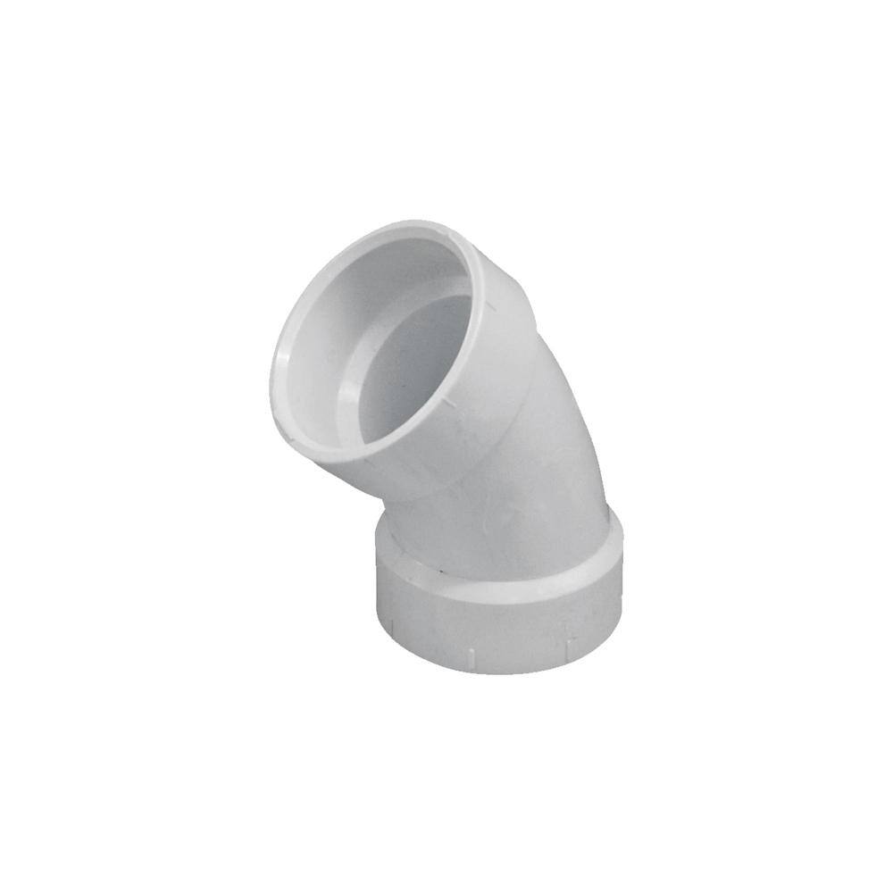 VPC 4 in. PVC DWV 45-Degree Hub x Hub Elbow Fitting