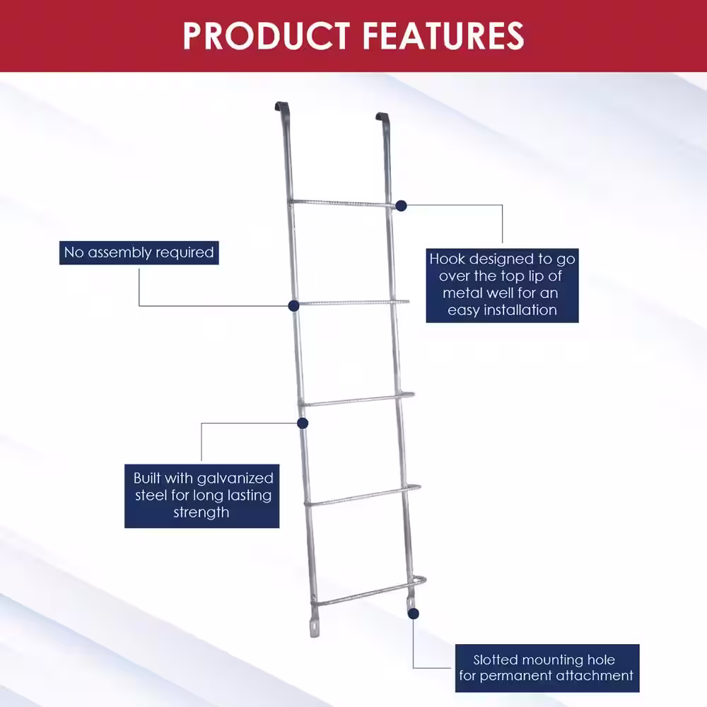 SHAPE PRODUCTS 5-Step Steel Window Well Escape Ladder