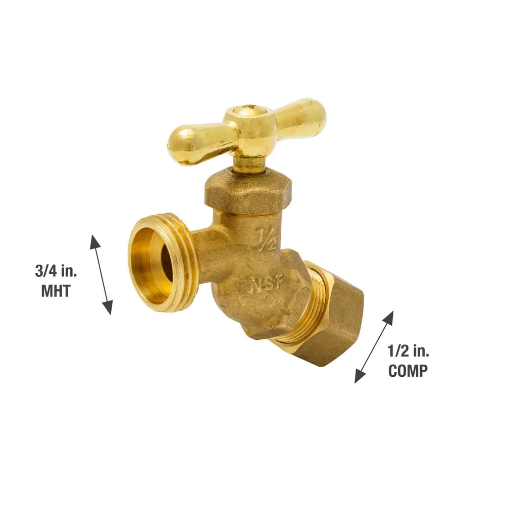 Everbilt 1/2 in. Compression Brass No-Kink Hose Bibb