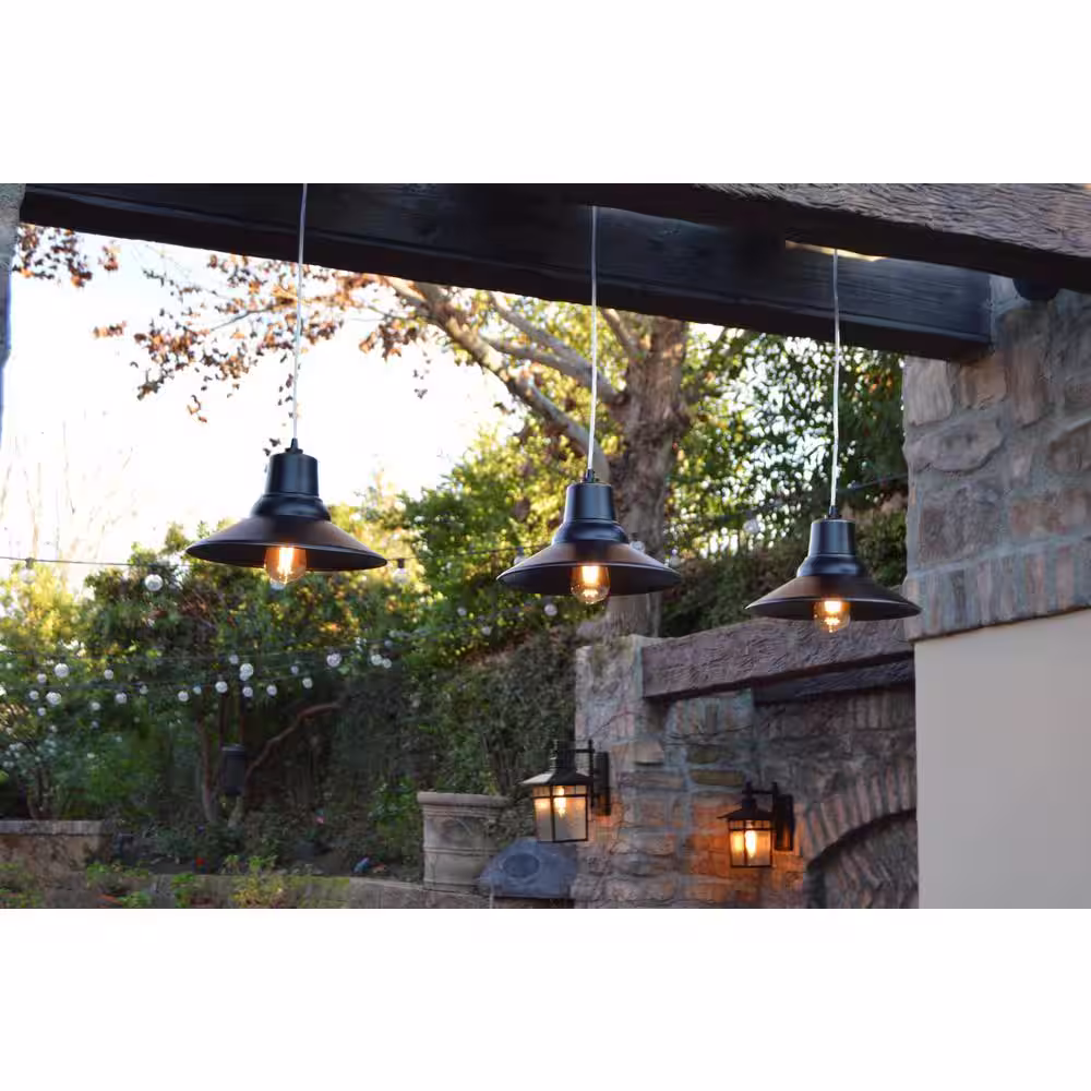 None Aria 1-Light Imperial Black Outdoor Hanging Light
