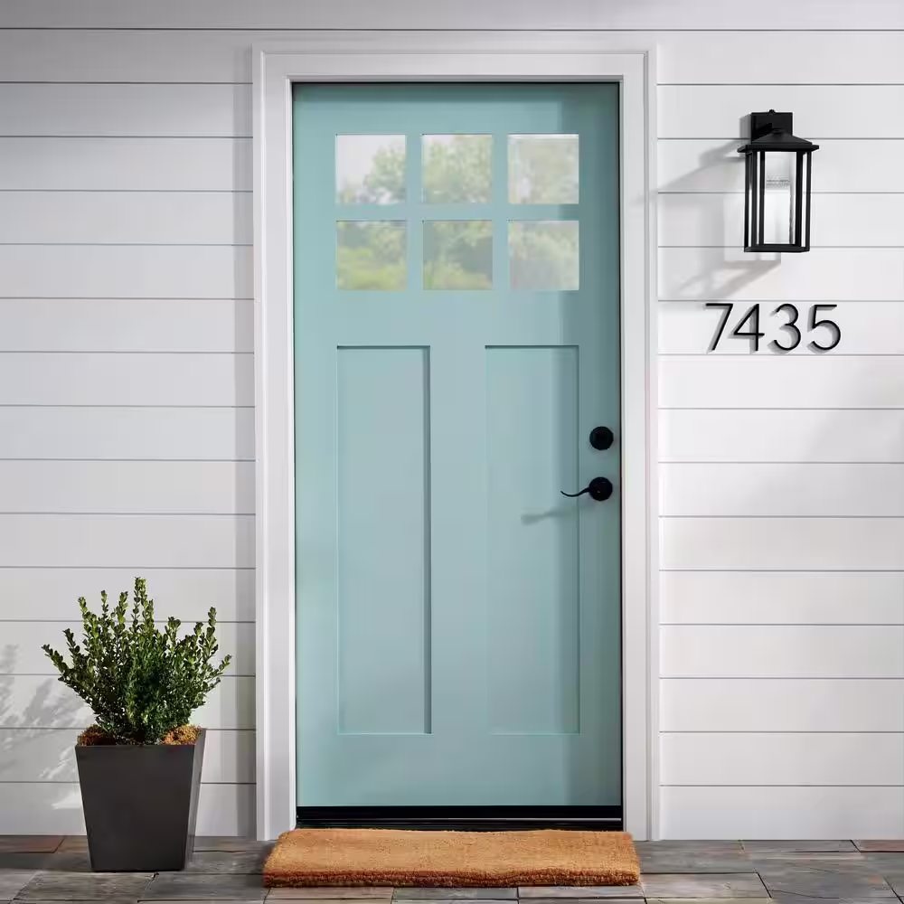 Everbilt 5 in. Black Floating or Flush House Number 6