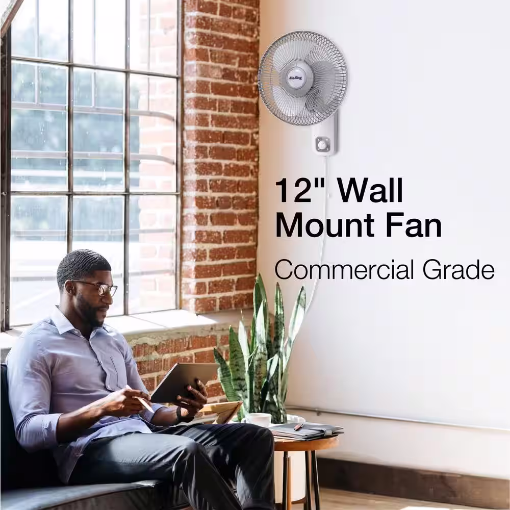 Air King 12 in. Commercial Grade Oscillating Wall Mount Fan