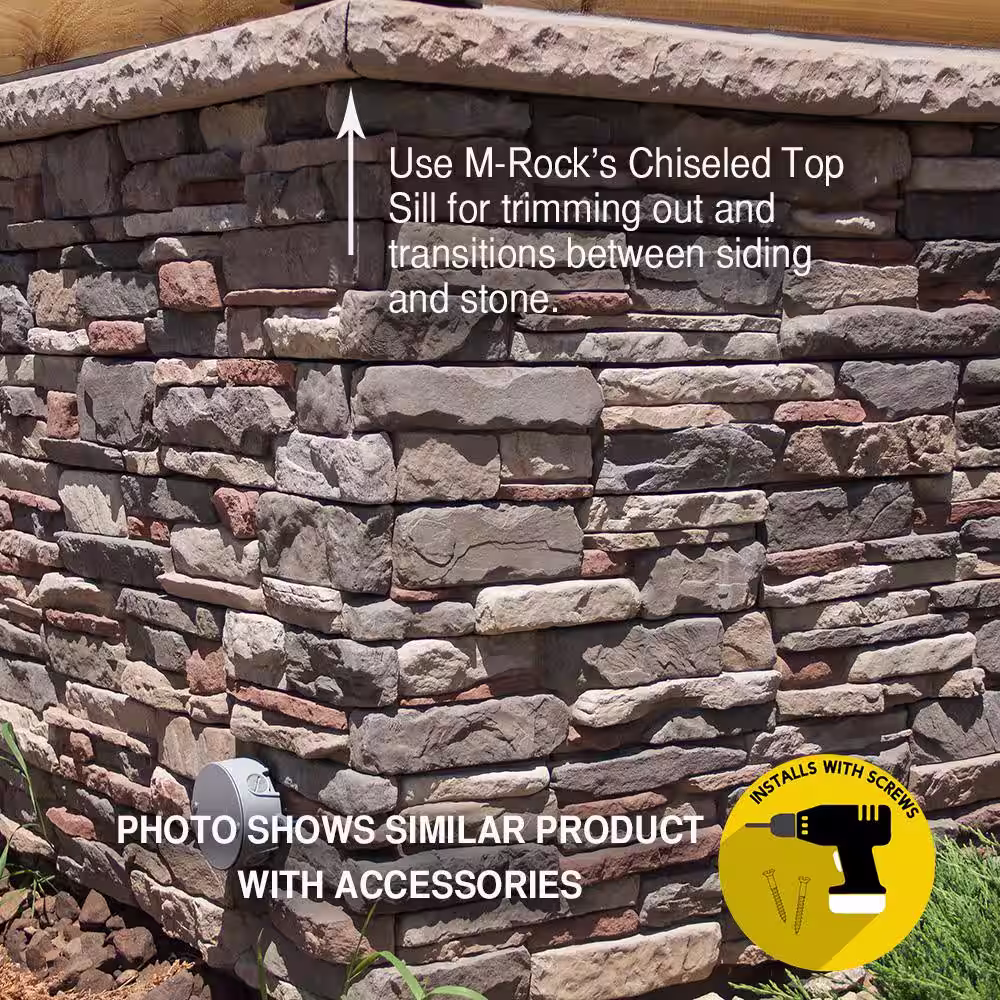M-Rock P-Series 5 in. x 20 in. Grayson Ledge Stone Concret Stone Veneer (100 sq. ft./Crate)