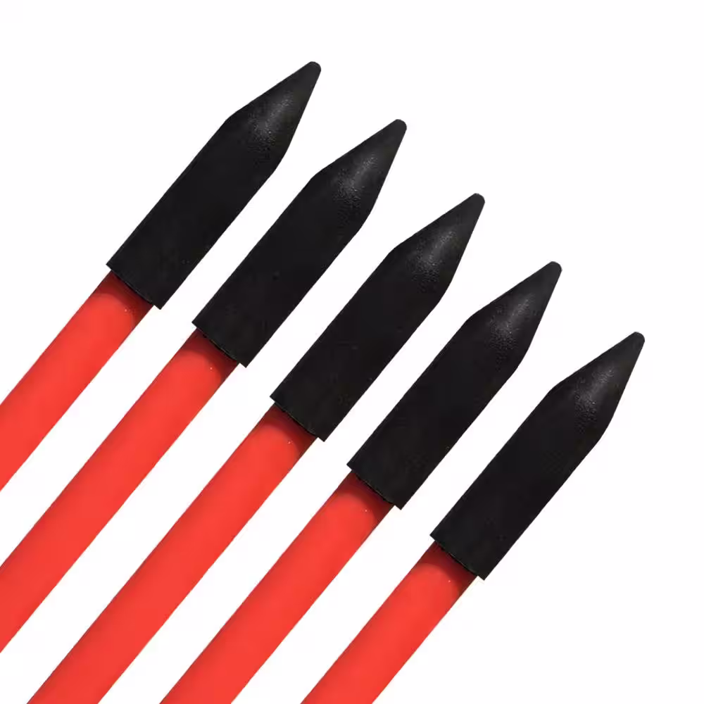 None 48 in. x 3/10 in. Red Plastic Hollow Snow Marker (50-Pack)