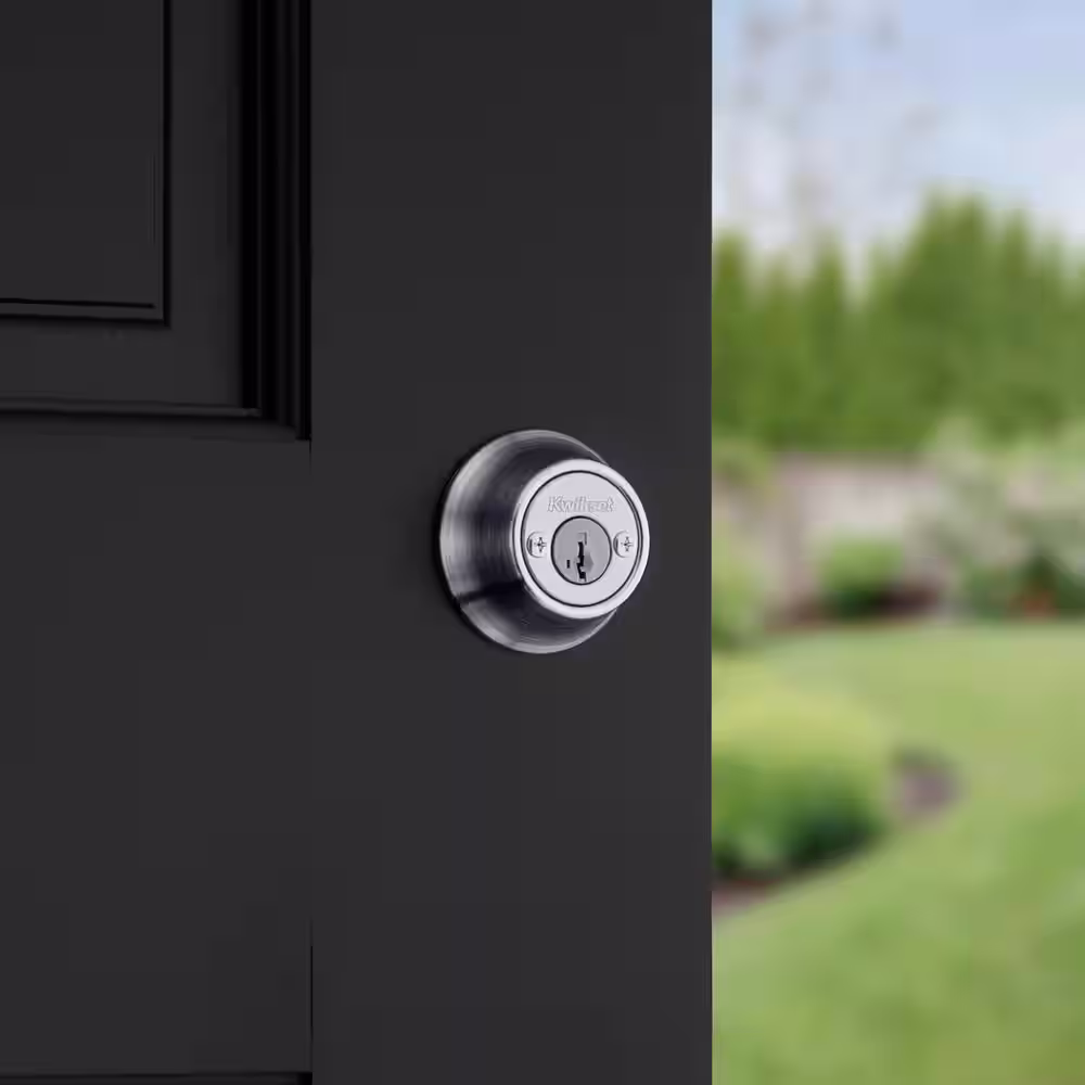 Kwikset 665 Satin Chrome Double Cylinder Deadbolt featuring SmartKey Security