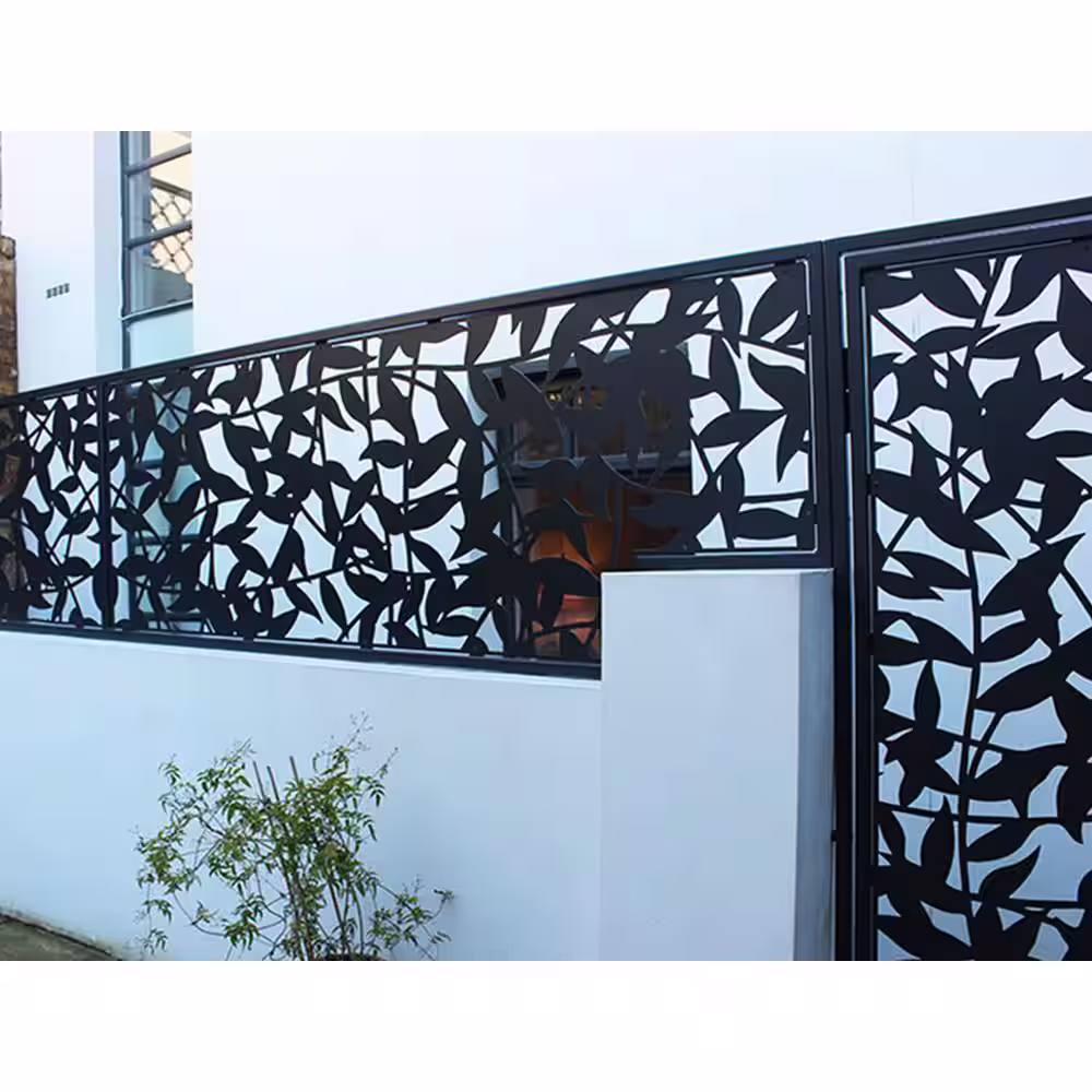 Ejoy New Style MetalArt Laser Cut Metal Black BigDiamond Privacy Fence Screen (24 in. x 48 in. per Piece 1-Piece)