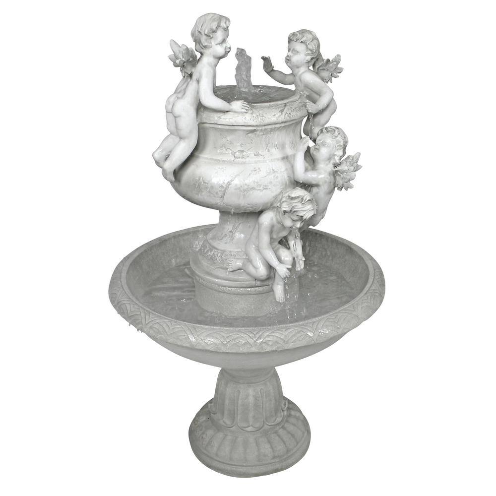 Design Toscano Cherubs at Play Stone Bonded Resin Sculptural Fountain