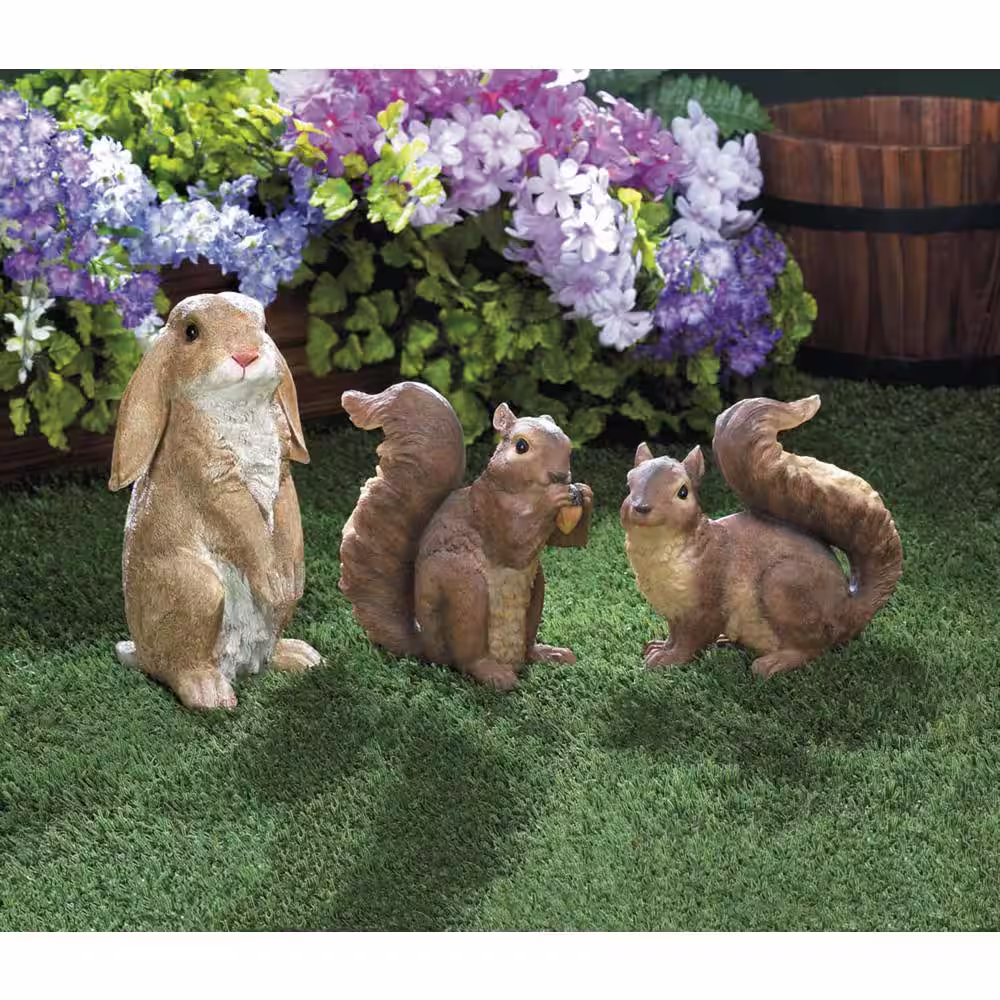 Zingz & Thingz 4.75 in. x 5 in. x 9.25 in. Curious Rabbit Garden Statue