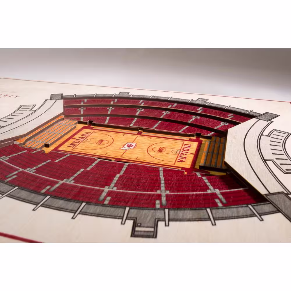 YouTheFan NCAA Indiana Hoosiers 5-Layer Stadiumviews 3D Wooden Wall Art