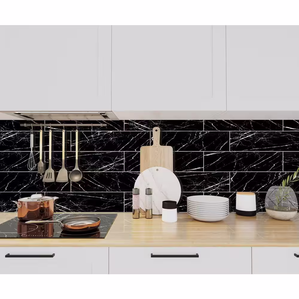 MSI Aashini Black 4 in. x 16 in. Glossy Ceramic Wall Tile (17.6 sq. ft./Case)
