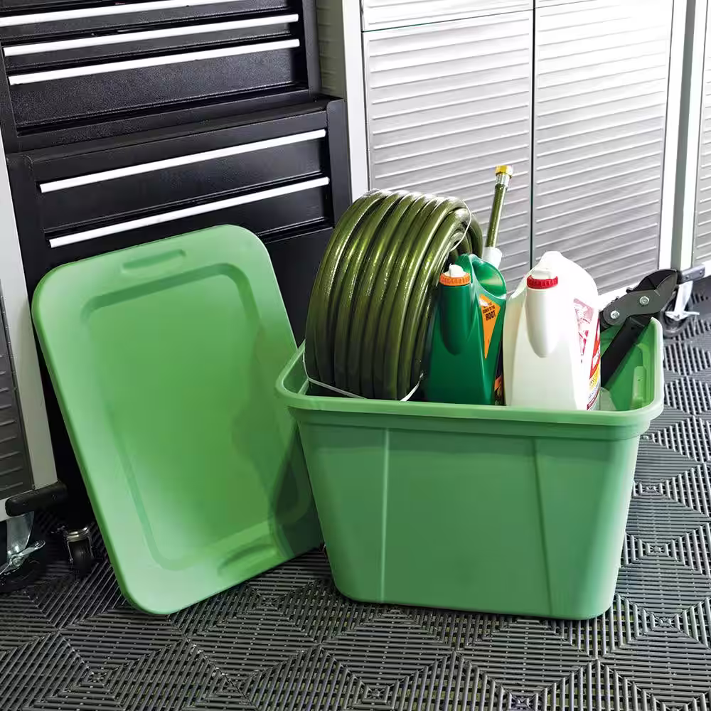 HDX 20 gal. Storage Tote in Grass