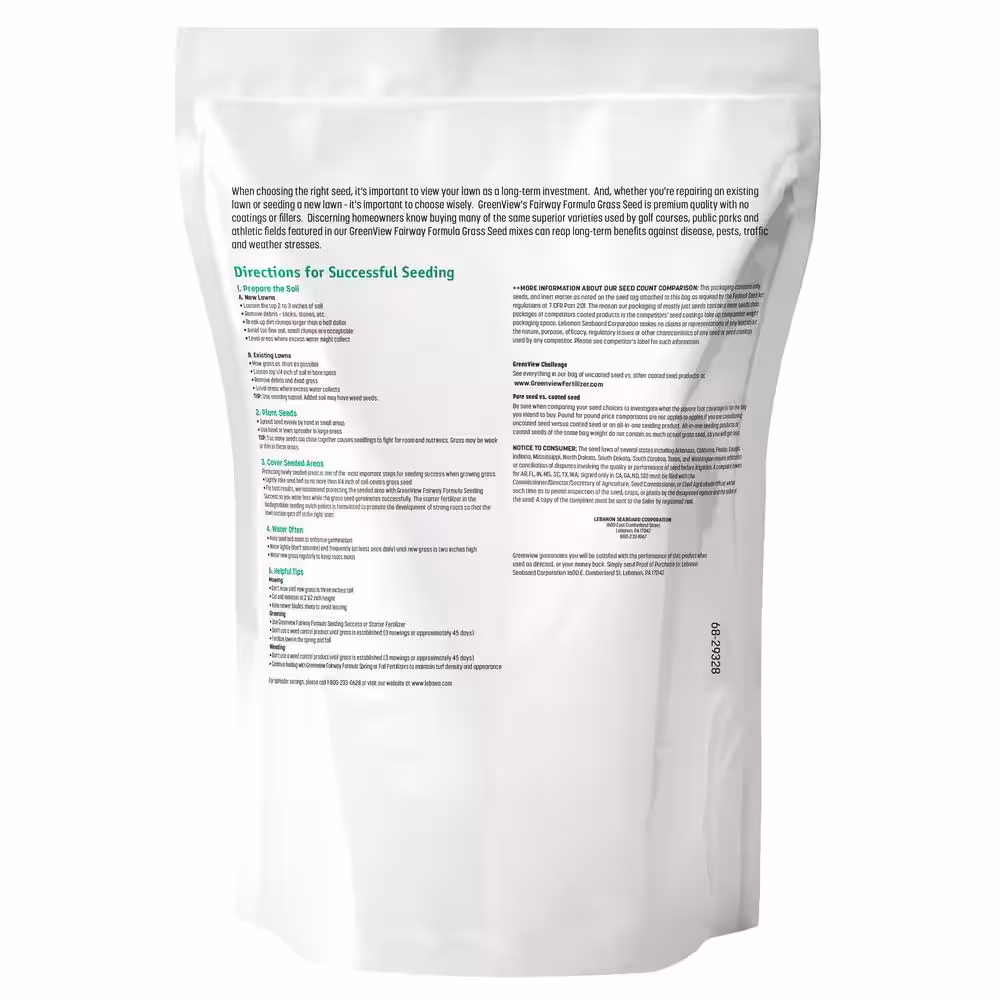 GreenView 3 lbs. Fairway Formula Grass Seed Dense Shade Mixture