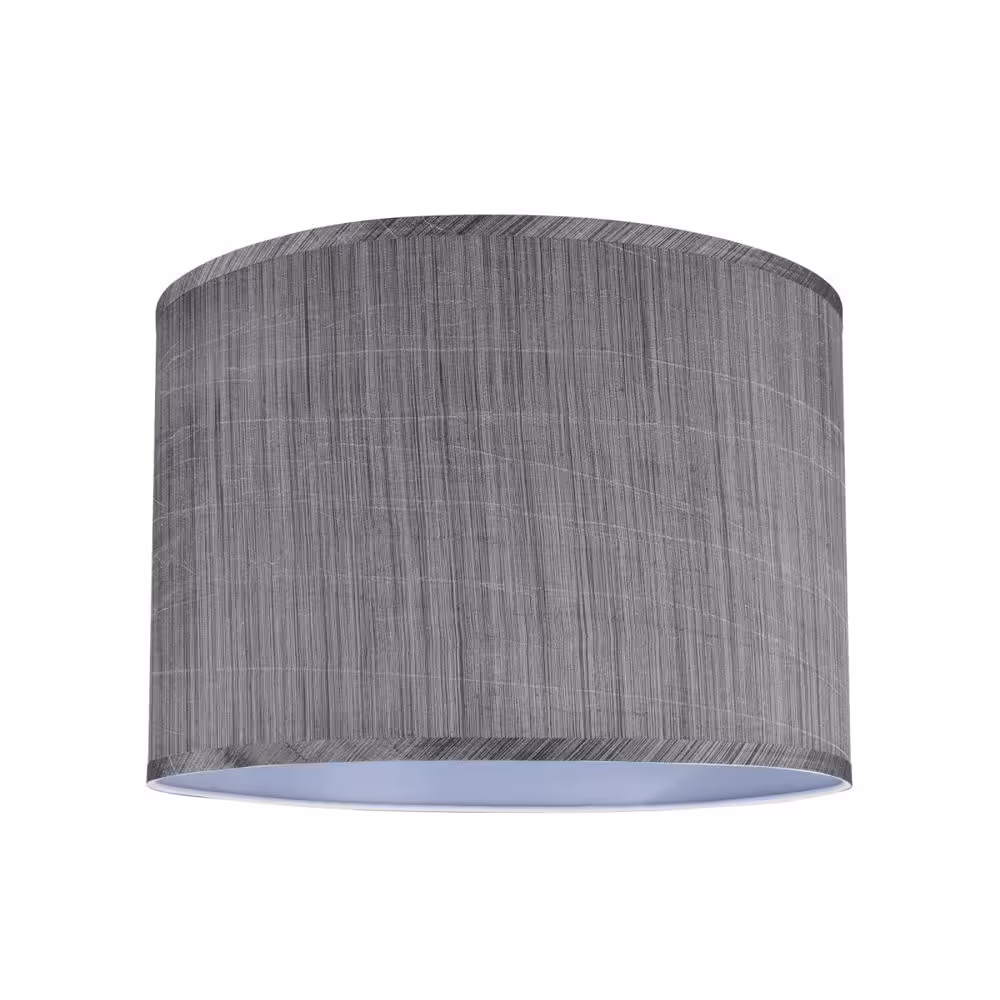 Aspen Creative Corporation 16 in. x 11 in. Grey and Black and Striped Pattern Hardback Drum/Cylinder Lamp Shade