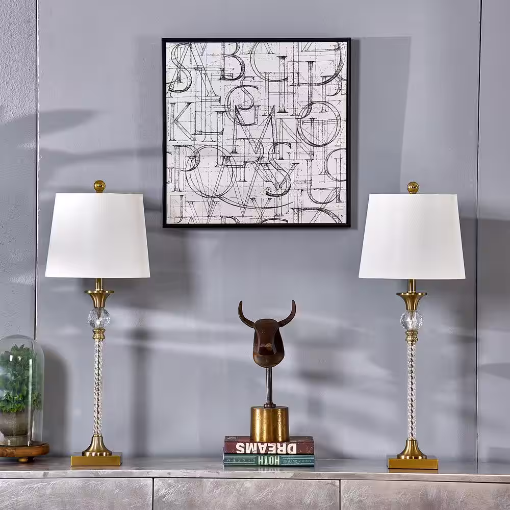 Maxax Montgomery 29 .5 in. Gold/Clear Buffet Lamp