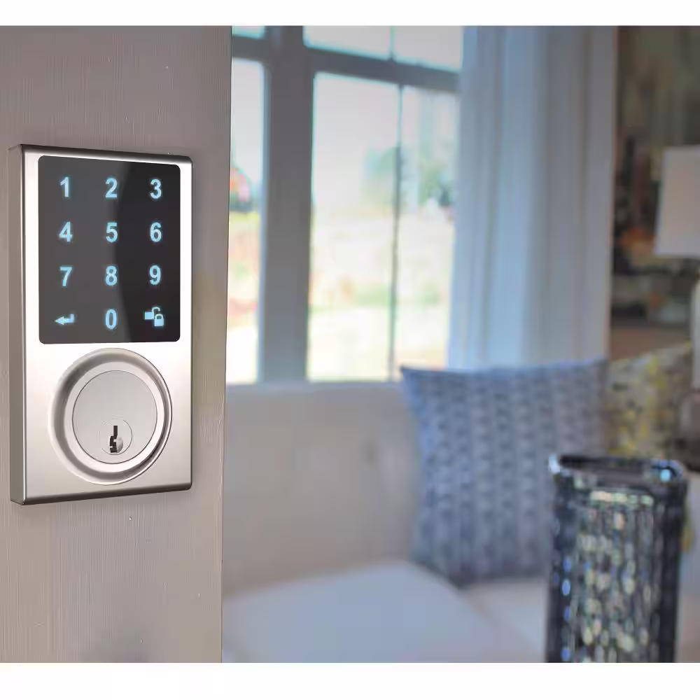 DELANEY HARDWARE Satin Nickel Touchscreen Single Cylinder Deadbolt