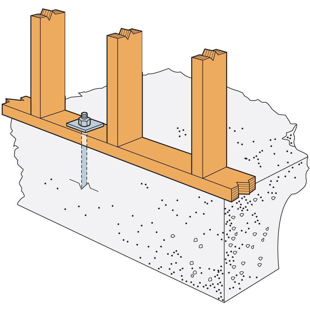 Simpson Strong-Tie LBP 2 in. x 2 in. ZMAX Galvanized Bearing Plate with 1/2 in. Bolt Diameter