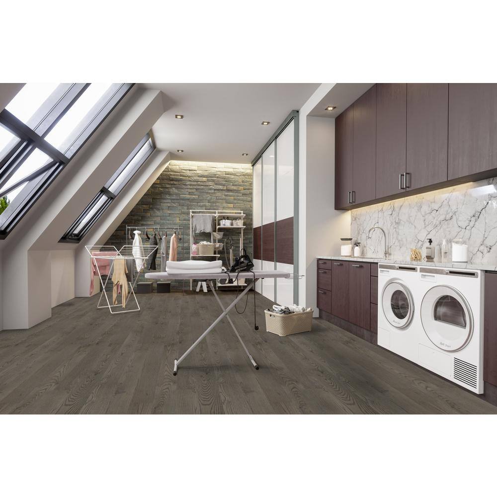 A&A Surfaces Woodridge Owsley Oak in. T x 6.5 in. W Waterproof Wire Brushed Engineered Hardwood Flooring (21.7 sqft/case)