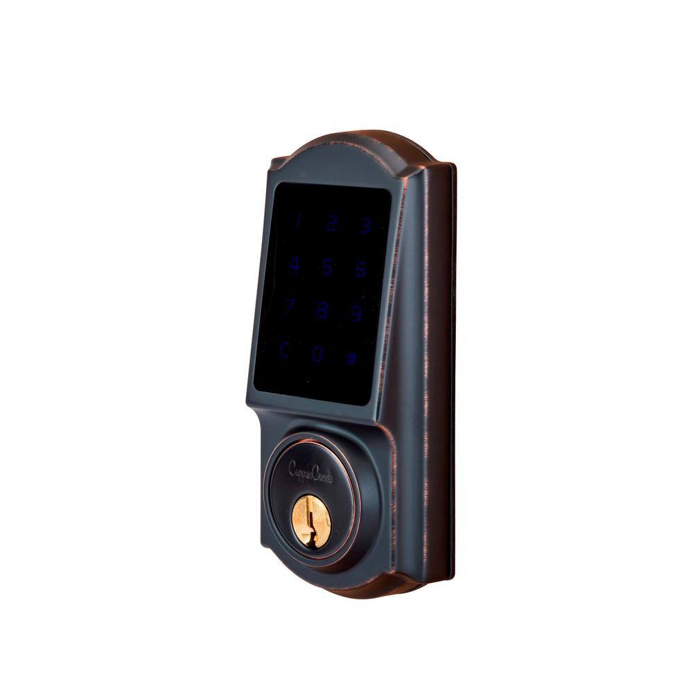 Copper Creek Heritage Z Wave Smart Home Tuscan Bronze Single Cylinder Electronic Deadbolt