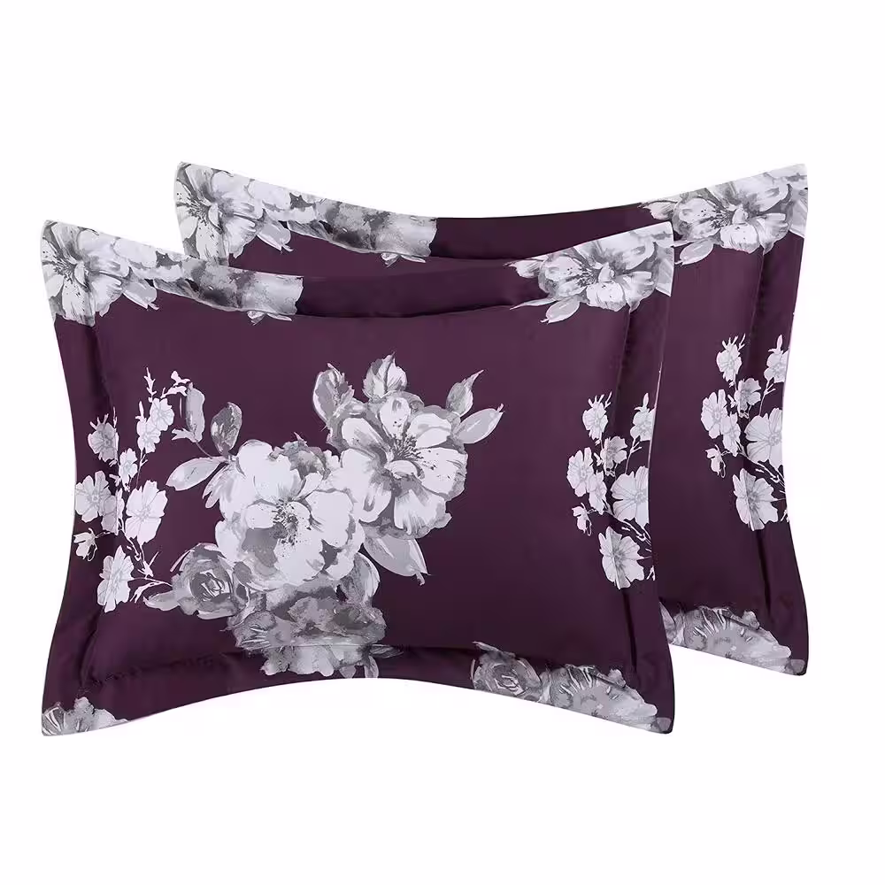 Style 212 Peony 12-Piece Purple Floral Comforter Set