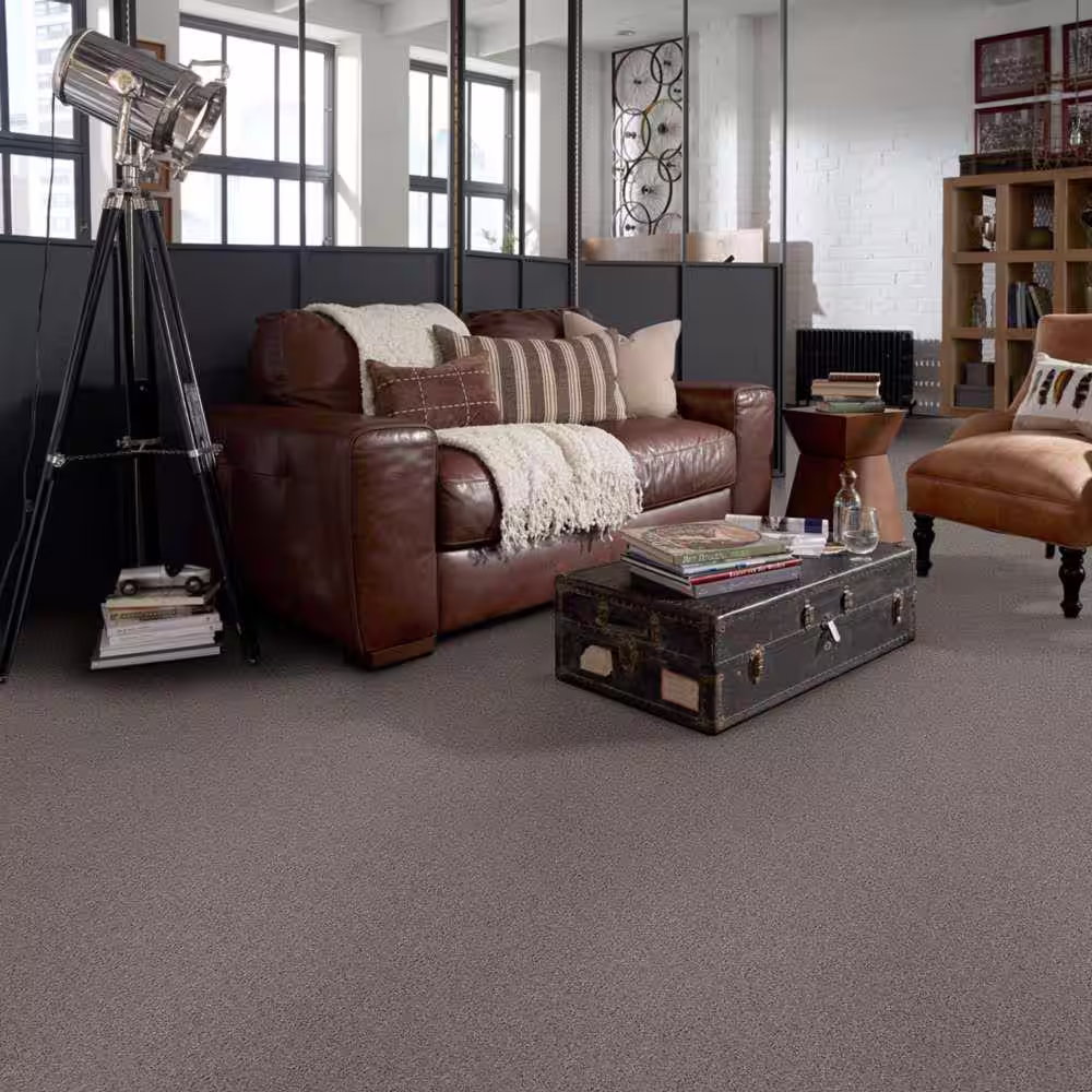 Home Decorators Collection Brave Soul II - Liquid Mercury - Gray 44 oz. Polyester Texture Installed Carpet