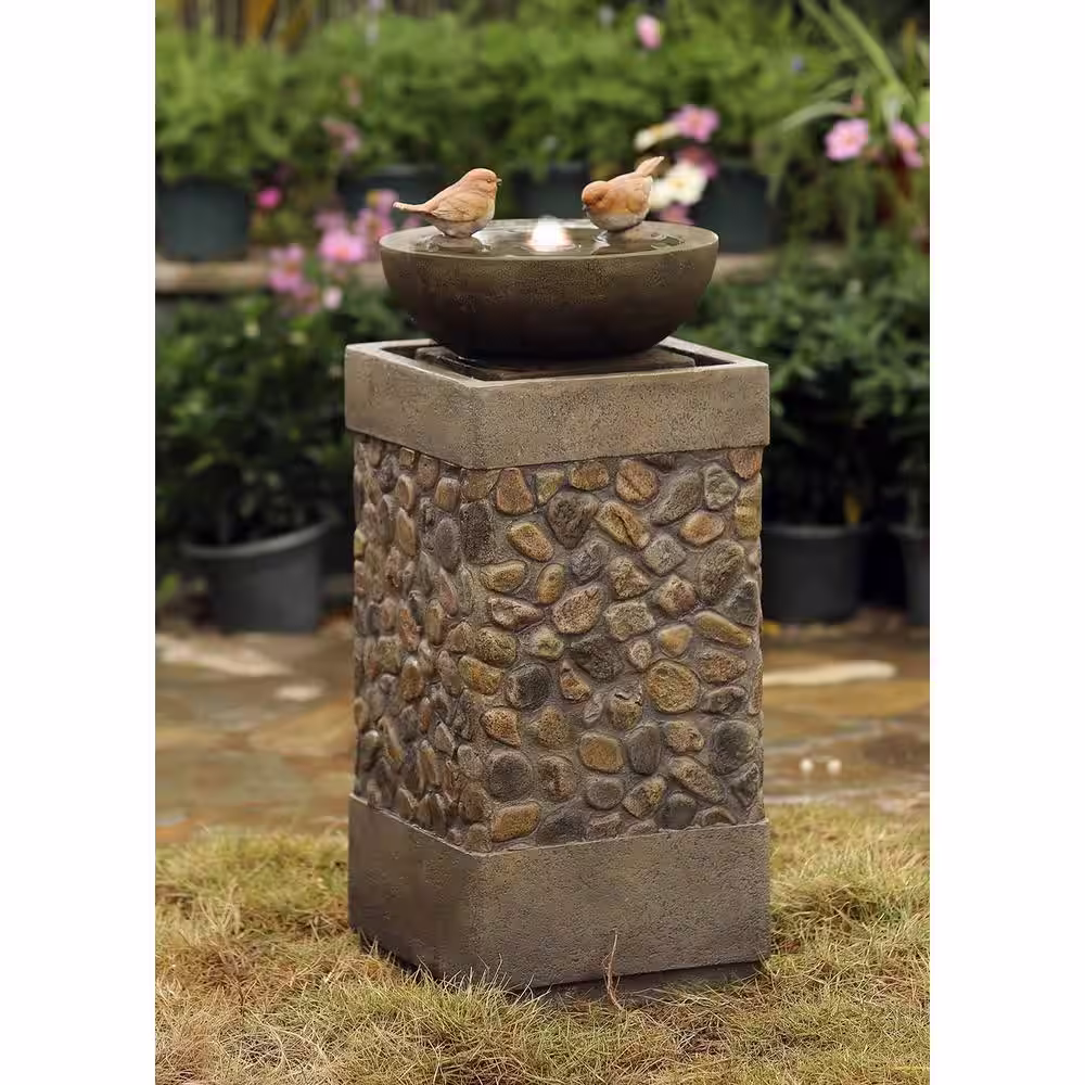 Jeco Two Layers and Birds Fountain with LED Light