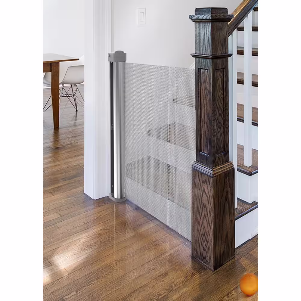 None 54 in. x 34 in. Retractable Baby and Pet Safety Gate, Extra Wide Indoor and Outdoor, Gray by Jool Baby