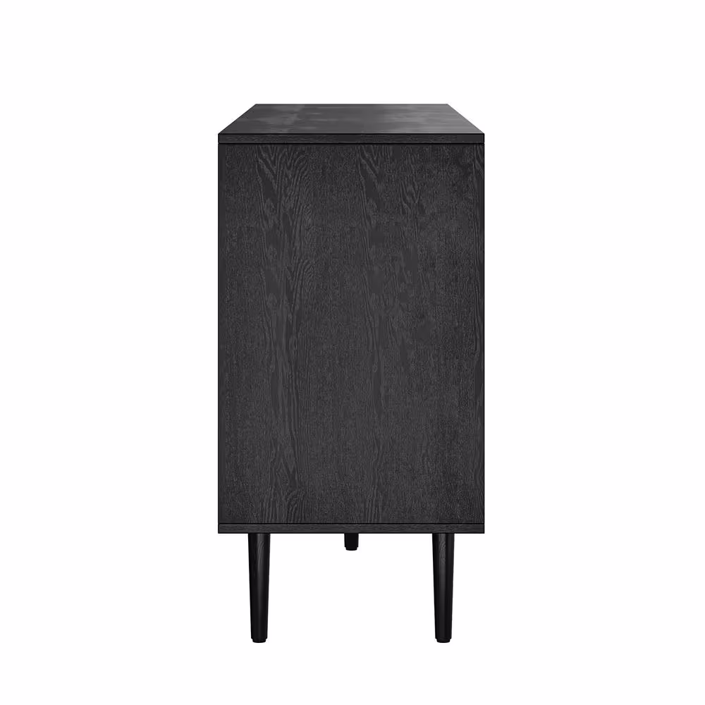 JAYDEN CREATION Roderick Black 63 in. Wide Sideboard with Wood Legs