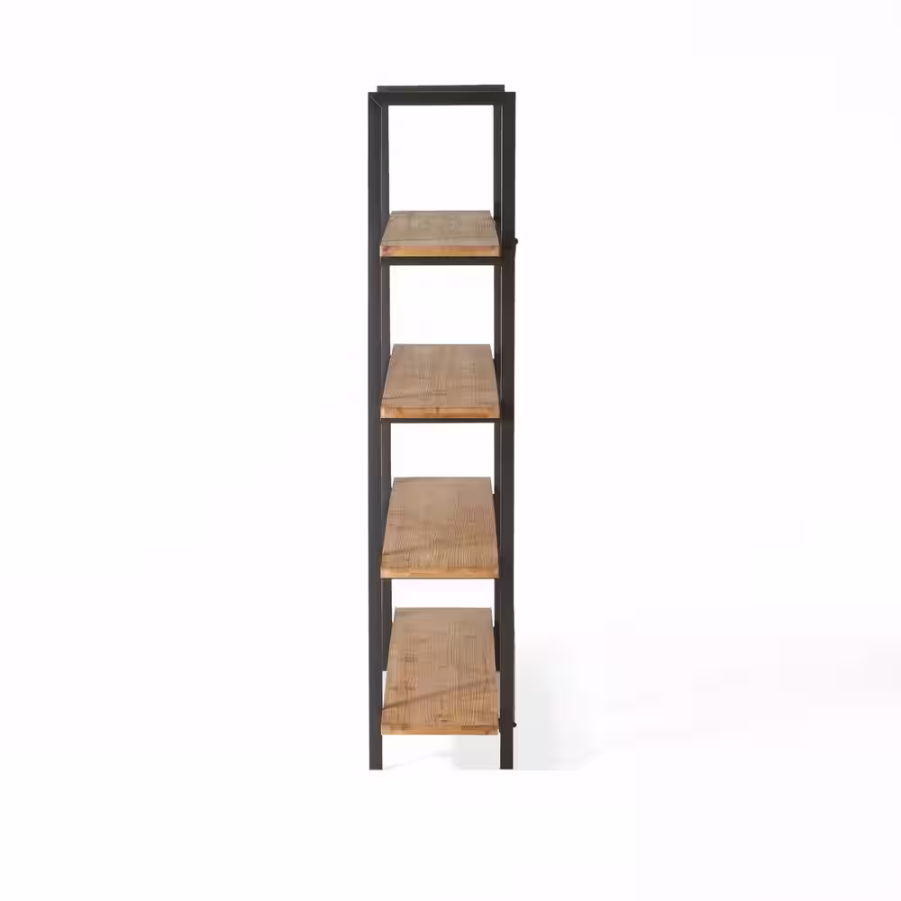 Noble House Irene 79 in. Antique Brown Wood 4-Shelf Accent Bookcase